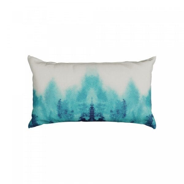 Capa Para Almofada 28x48cm Silk Home Belchior Azul/branco