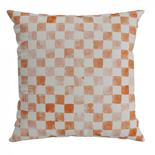 Capa Para Almofada 43x43cm Outdoor Belchior Laranja/branco