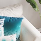 Capa Para Almofada 43x43cm Silk Home Belchior Azul/branco