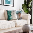 Capa Para Almofada 43x43cm Silk Home Belchior Azul/dourado