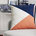 Capa Para Almofada 43x43cm Velveteen Belchior Azul/laranja