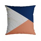 Capa Para Almofada 43x43cm Velveteen Belchior Azul/laranja