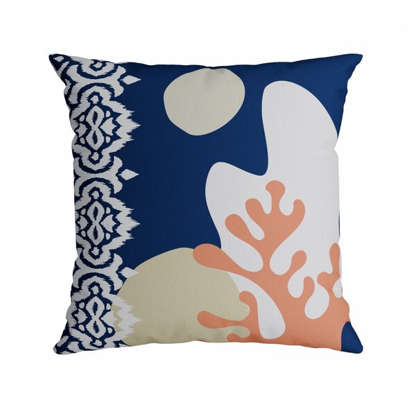 Capa Para Almofada 43x43cm Velveteen Belchior Azul/laranja