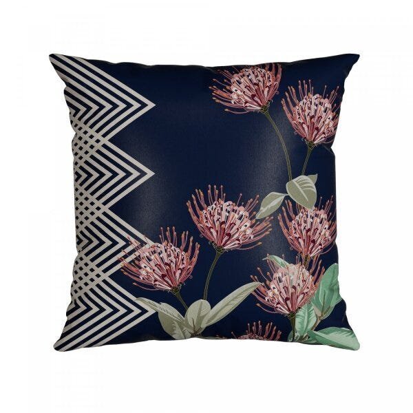 Capa Para Almofada 50x50cm Silk Home Belchior Azul/vermelho