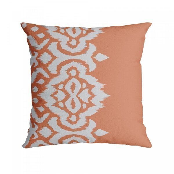 Capa Para Almofada 50x50cm Velveteen Belchior Laranja/branco