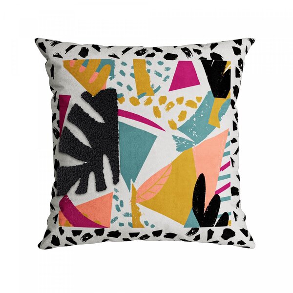 Capa Para Almofada Com Bordado 43x43cm Velveteen Belchior Azu