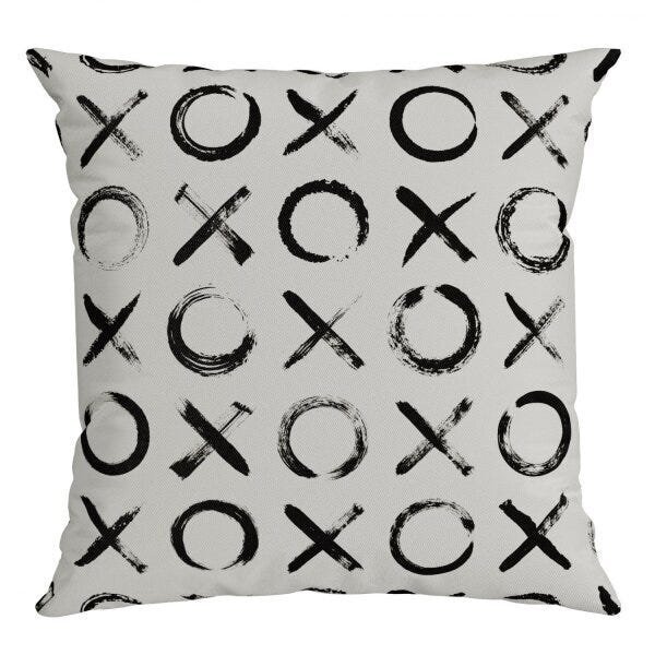 Capa Para Almofada Com Cordonê 43x43cm Ludic Belchior Preto/b