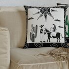 Capa Para Almofada Com Cordonê 43x43cm Ludic Belchior Preto/b