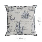 Capa Para Almofada Com Cordonê 43x43cm Náutica Belchior Bege/