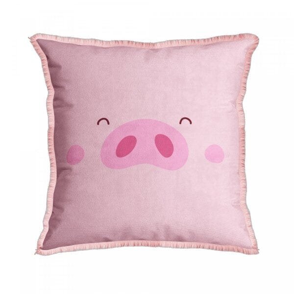 Capa Para Almofada Com Franja 43x43cm Dolce Belchior Rosa