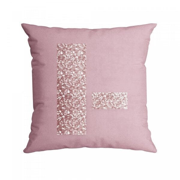 Capa Para Almofada Com Paetê 43x43cm Dolce Belchior Rosa