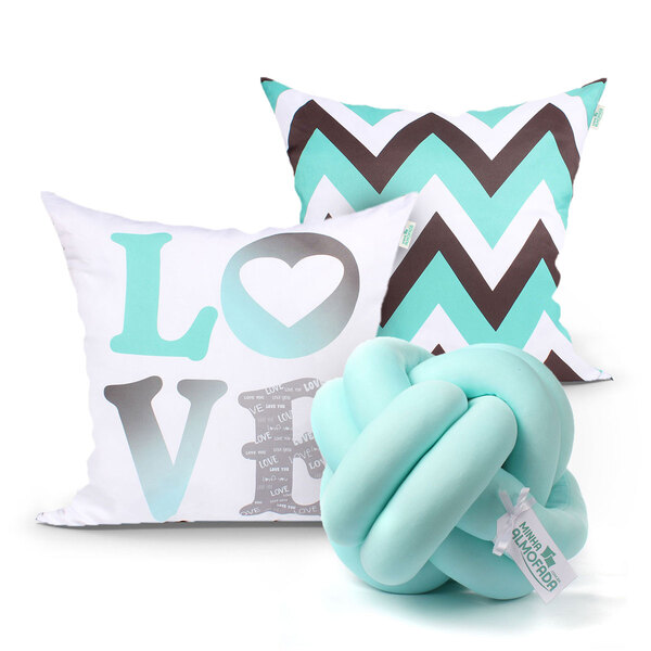 Capa Para Almofada De Quarto Love Azul 2 Unidades 45cm X 45cm