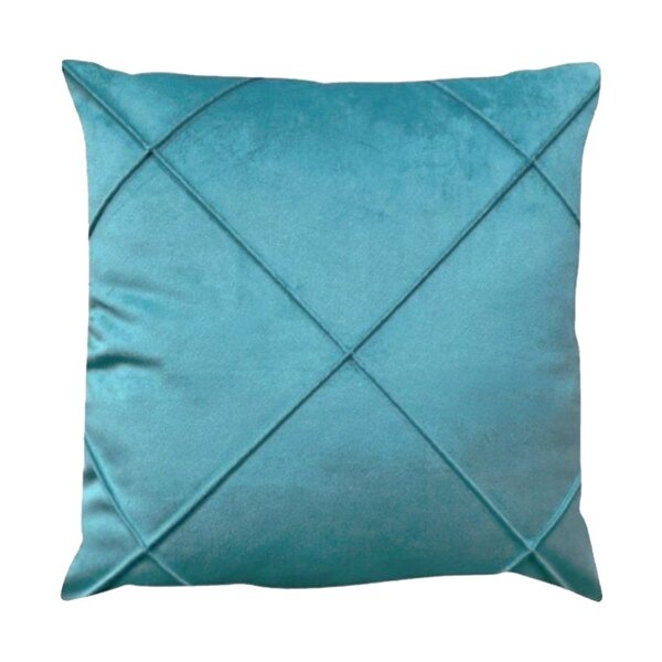 Capa Para Almofada Drapeada Em Veludo Quadrada 50x50 Azul Tur