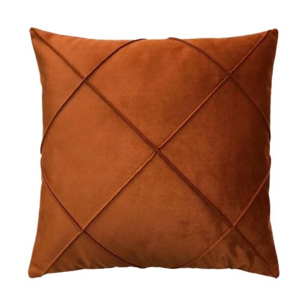 Capa Para Almofada Drapeada Em Veludo Quadrada 50x50 Terracota