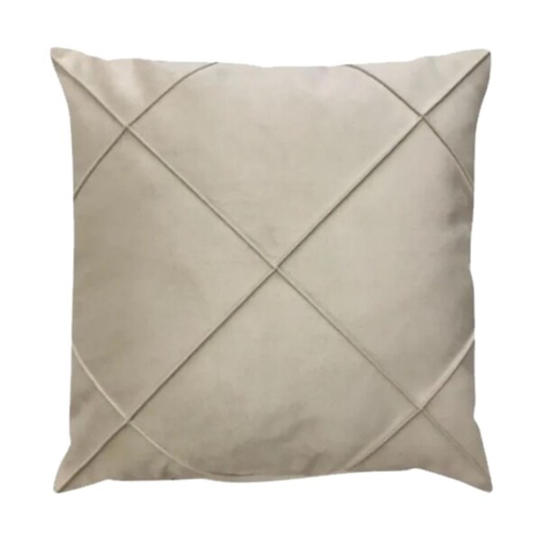 Capa Para Almofada Drapeada Em Veludo Quadrada 60x60 Bege