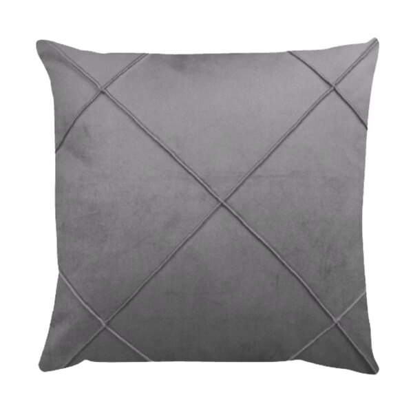 Capa Para Almofada Drapeada Em Veludo Quadrada 60x60 Cinza Cl