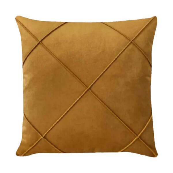 Capa Para Almofada Drapeada Em Veludo Quadrada 60x60 Mostarda