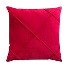 Capa Para Almofada Drapeada Em Veludo Quadrada Vermelho