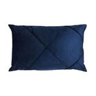 Capa Para Almofada Drapeada Em Veludo Retangular 60x40 Azul M