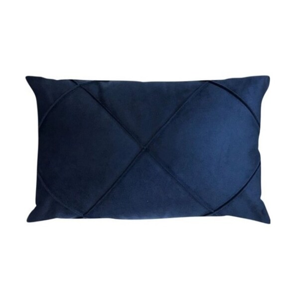 Capa Para Almofada Drapeada Em Veludo Retangular 60x40 Azul M