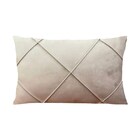 Capa Para Almofada Drapeada Em Veludo Retangular 60x40 Bege
