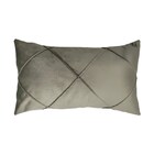 Capa Para Almofada Drapeada Em Veludo Retangular 60x40 Camurça