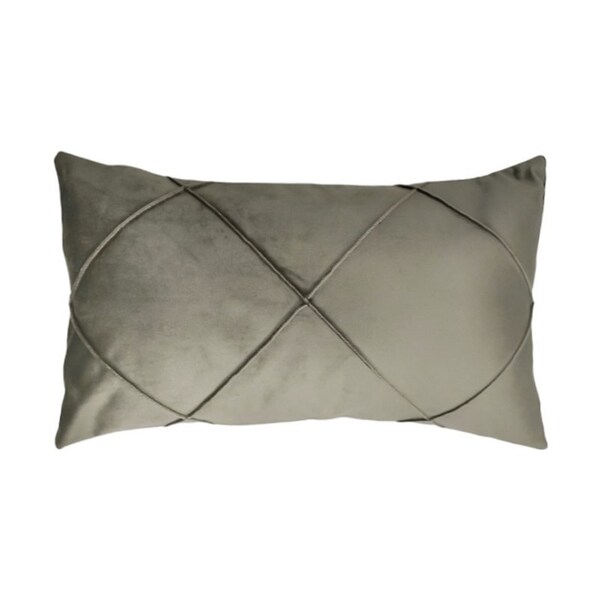 Capa Para Almofada Drapeada Em Veludo Retangular 60x40 Camurça