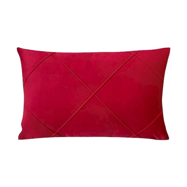 Capa Para Almofada Drapeada Em Veludo Retangular 60x40 Com En