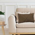 Capa Para Almofada Drapeada Em Veludo Retangular 60x40 Com En