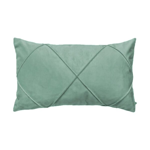 Capa Para Almofada Drapeada Em Veludo Retangular 60x40 Verde