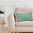 Capa Para Almofada Drapeada Em Veludo Retangular 60x40 Verde