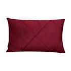 Capa Para Almofada Drapeada Em Veludo Retangular Bordo