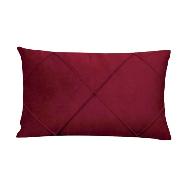 Capa Para Almofada Drapeada Em Veludo Retangular Bordo
