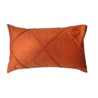 Capa Para Almofada Drapeada Em Veludo Retangular Terracota