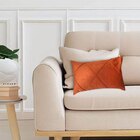 Capa Para Almofada Drapeada Em Veludo Retangular Terracota