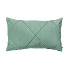 Capa Para Almofada Drapeada Em Veludo Retangular Verde Menta