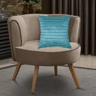 Capa Para Almofada Drapeada Line Em Veludo Quadrada 50x50 Azu