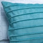 Capa Para Almofada Drapeada Line Em Veludo Quadrada 50x50 Azu