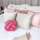 Capa Para Almofada Drapeada Line Em Veludo Quadrada 50x50 Bege