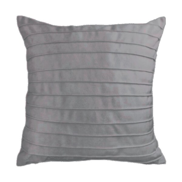 Capa Para Almofada Drapeada Line Em Veludo Quadrada Cinza Cla