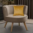 Capa Para Almofada Drapeada Line Em Veludo Quadrada Mostarda