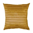 Capa Para Almofada Drapeada Line Em Veludo Quadrada Mostarda