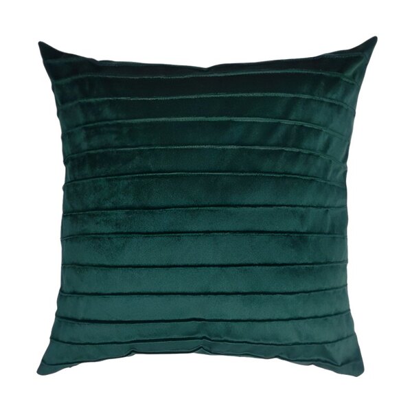 Capa Para Almofada Drapeada Line Em Veludo Quadrada Verde Esc