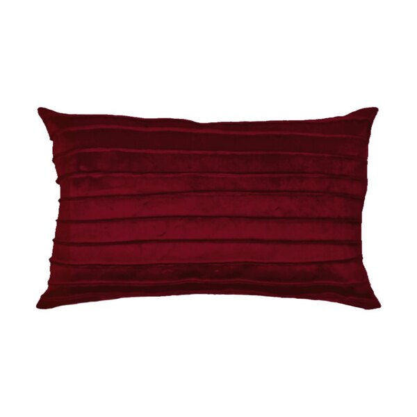 Capa Para Almofada Drapeada Line Em Veludo Retangular Bordo