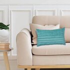 Capa Para Almofada Drapeada Line Em Veludo Retangular Tiffany