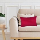 Capa Para Almofada Drapeada Line Em Veludo Retangular Vermelho