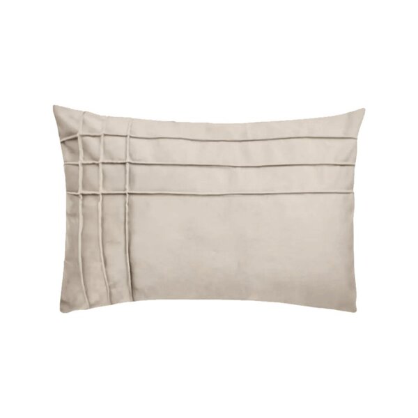 Capa Para Almofada Drapeada Line T Retangular Em Veludo Bege