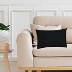 Capa Para Almofada Drapeada Line T Retangular Em Veludo Preto