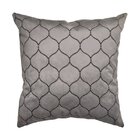 Capa Para Almofada Em Veludo Bordado Supreme Quadrada Cinza