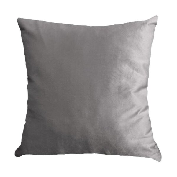 Capa Para Almofada Em Veludo Liso Quadrada  Cinza Claro